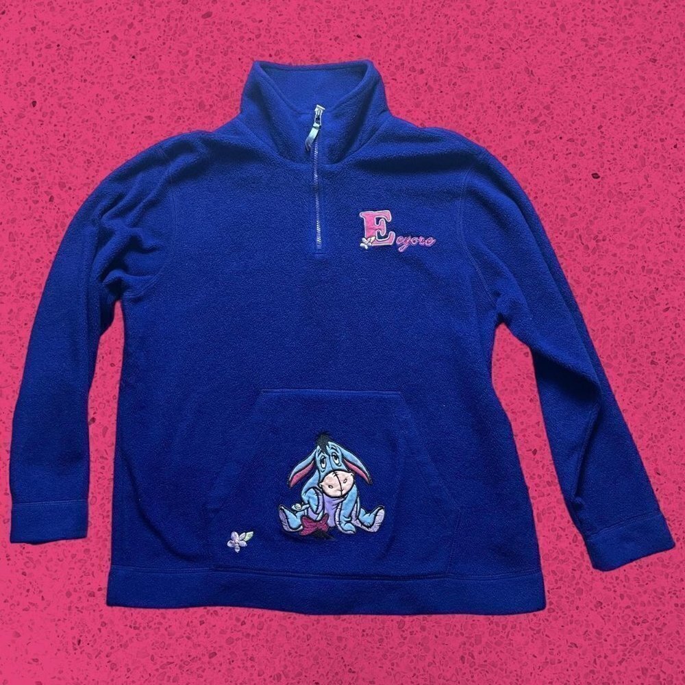 Vintage Disney Gorp Type Style Fleece 1/4 Zip Sweater